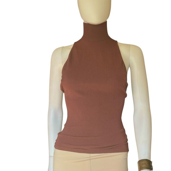 NW Dolce Gabbana Sienna Brown Backless Knit Top - Picture 8 of 11
